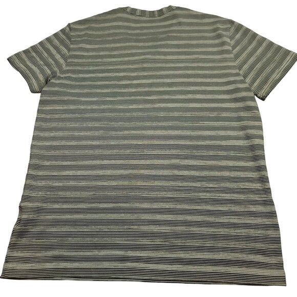 Theory Gaskell Womens L Shirt Pinnate Stripe Light Gray‎ Heather V-Neck - Picture 8 of 13